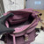 Prada Explore medium suede shoulder bag with flap 1BD394 Purple Red