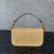 Valentino 5016 Valentino Garavani  locò raffia shoulder bag White