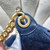 Chanel AS5302 Hobo Shiny  Denim & Gold-Tone Metal Dark blue