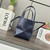 Loewe Mini Puzzle Fold tote in shiny calfskin A657V25X01 Navy Blue