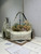 Dior M2416 Small D-Journey Bag in Two-Tone Calfskin White Flat Macrocannage with Contrasting Black Topstitching
