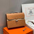 Hermes H074409CBH0 Men Sac a depeches light 1-37 briefcase Golden Brown