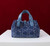 Dior M2821 Medium Dior Toujours Bag Denim Blue Tweed with White Cannage Motif
