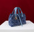 Dior M2821 Medium Dior Toujours Bag Denim Blue Tweed with White Cannage Motif