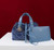 Dior M2821 Medium Dior Toujours Bag Denim Blue Tweed with White Cannage Motif