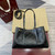 Gucci 815214 GG Emblem medium Tote Bag Black GG leather