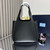 Prada 1BG335 Tote Leather Bucket Handbag Black Gold