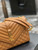 YSL 600185 Envelope Meduim In Quilted Grain De Poudre Embossed Leather Brown