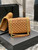 YSL 600185 Envelope Meduim In Quilted Grain De Poudre Embossed Leather Brown