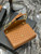 YSL 600185 Envelope Meduim In Quilted Grain De Poudre Embossed Leather Brown