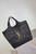 Saint Laurent YSL 698651 Icare In Raffia Maxi Shopping Bag Black