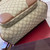 Gucci 821159  GG Emblem Medium Backpack Beige and dark brown