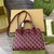 Gucci 795349 Small Tote Bag With Hook Closure Wine red and multicolour leather