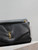 YSL 777399 Calypso large in grained lambskin Black