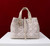 Dior M2820 Large Dior Toujours Bag Beige Tweed with White Cannage Motif