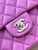 Chanel A01112 Flap Classic 11.12 Handbag Calfskin Silver Tone Metal Purple