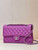 Chanel A01112 Flap Classic 11.12 Handbag Calfskin Silver Tone Metal Purple