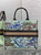 Dior M1286 Souvenir Large Dior Book Tote Natural Raffia and Multicolor Embroidered M1131
