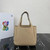 Prada 1BG335 Small leather tote bag Apricot Silver