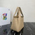 Prada 1BG335 Small leather tote bag Apricot Silver