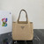 Prada 1BG335 Small leather tote bag Apricot Silver