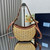 Prada 1BC202 Wicker and leather Prada Arqué bag Natural