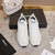 Chanel G46076 Women 24B Trainers Grained Calfskin Black & White C91288