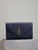 YSL 600195 Envelope Small In Quilted Grain De Poudre Embossed Leather Navy Blue