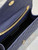 YSL 600195 Envelope Small In Quilted Grain De Poudre Embossed Leather Navy Blue