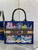 Dior M1296 Souvenir Medium Dior Book Tote Natural Raffia and Multicolor Embroidered M9645