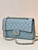 Chanel A01112 Flap Classic 11.12 Handbag Calfskin & Gold-Tone Metal Gray Blue