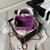 Chanel AS4109 Mini Flap bag With top handle Shiny Lambskin & Gold-Tone Metal Purple