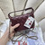 Chanel AS4386 Clutch with chain Grained Shiny Calfskin Wine Red