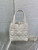 Dior M2835 Small Dior Toujours Vertical Tote Bag White Macrocannage Calfskin