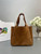Prada 1BG335 Small suede leather tote bag Brown