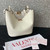 Valentino 0055 GARAVANI Rockstud Small Poudre Leather Tote Bag White