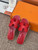Hermes H202230Zv5K360 Women Crocodile calfskin Oran Sandal H33643