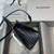 Balenciaga 593546 Hourglass Small Top Handle Crocodile Bag Black Gold