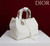Dior M2821 Medium Dior Toujours Bag White Macrocannage Grained Calfskin