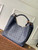LV M14310 Louis Vuitton Carmel Mahina calfskin Handbag Navy blue