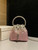 Jimmy Choo Bon Bon Blush Satin Bag with Crystals BONBONXDR1C1039 White & Pink