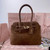 MiuMiu 5BG291 Aventure Suede leather Medium bag dark Brown