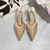 Jimmy Choo SAEDA100ZPJ Gold Satin Pumps with Crystals JC90003