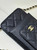 Chanel AP0990 25B Phone Bag Grained Shiny Calfskin Gold-Tone Metal Black
