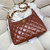 Chanel AS4923 Large Hobo Shiny Lambskin & Gold-Tone Metal Brown