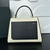 Valextra WBES0056028 Iside Top Handle Medium Bag White and Black