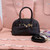 MiuMiu 5BB169 Aventure nappa leather top-handle bag Black