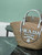 Prada Large raffia and leather shopping bag 1BG470 Beige White
