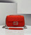 Fendi 8BR793 Midi Baguette Chain FF Fabric Bag Red