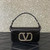 Valentino 8W2B0K53SPV_C8N Garavani Locò small shoulder bag in laminated elaphe Black